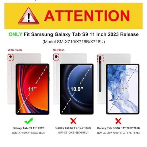 Keyboard Case for Samsung Galaxy Tab S10 Lite/ S10 FE/ S9 FE 5G 10.9 Inch/Tab S9 - Picture 4 of 5